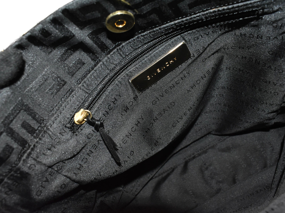 Givenchy Shoulder Black Fringe Leather Tote Bag Black - Picture 7 of 9